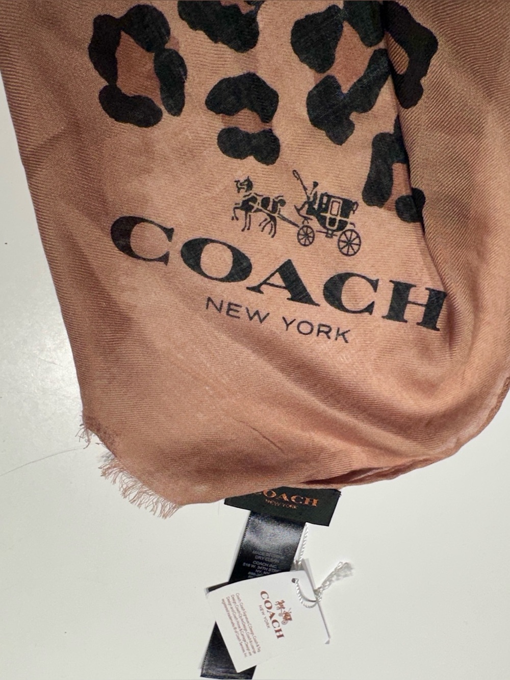 Coach Ocelot Print Wrap Scarf - 50” x 70” - Picture 4 of 8